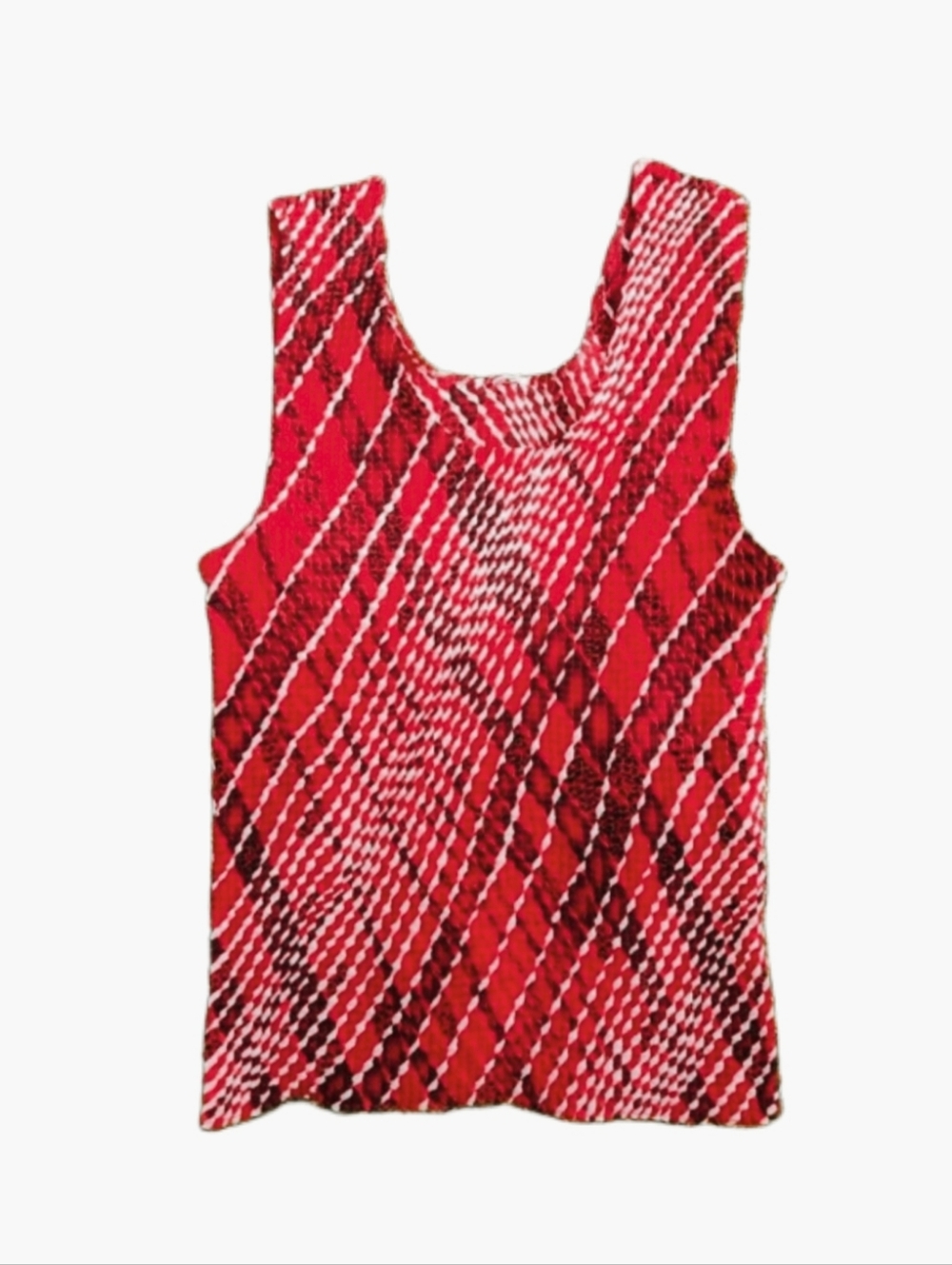 Vintage Red Retro Crinckle Top!